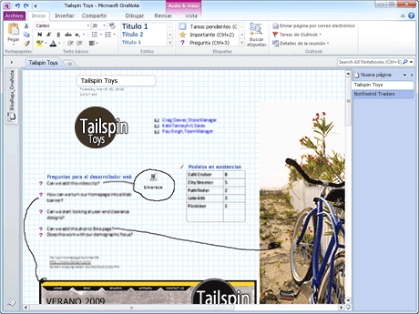 Convertir OneNote 2010 en un lugar conveniente para organizar sus recursos importantes, como notas de reuniones, documentos, v&iacute;deos, etc.