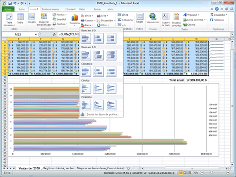 Puede ilustrar la informaci&oacute;n con gr&aacute;ficos din&aacute;micos 3D y gr&aacute;ficos de Excel
