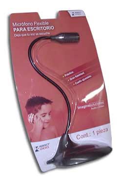 MICROFONO DE LUJO CON CUELLO FLEXIBLE NEGRO, DE ESCRITORIO, CONECTOR 3.5mm