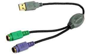 ADAPTADOR USB A 2 PS/2 PARA TECLADO Y MOUSE