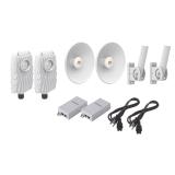 Kit de 2 radios B5X con kit de antenas de (16 dBi), rango de frecuencia extendida (4.9 a 6.4 GHz),  incluye inyector POE, cable de alimentación y 2 FLEXIMOUNT-XL para alineación, distancia de hasta 8 km B5X-PTP-KIT3
