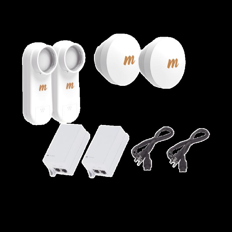 Kit de 2 radios C5X con 2 antenas de (16 dBi), rango de frecuencia extendida (4.9 a 6.4 GHz),  inclu