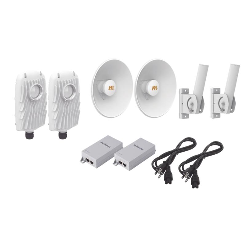 Kit de 2 radios B5X con kit de antenas de (16 dBi), rango de frecuencia extendida (4.9 a 6.4 GHz),
