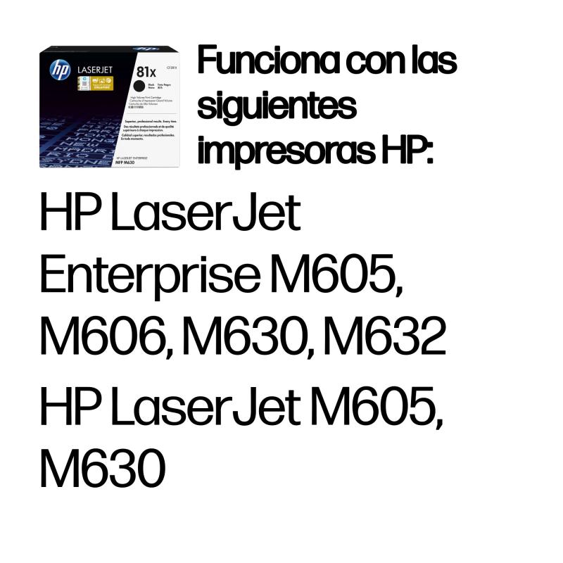 HP Cartucho de tóner original 81X LaserJet de alta capacidad negro