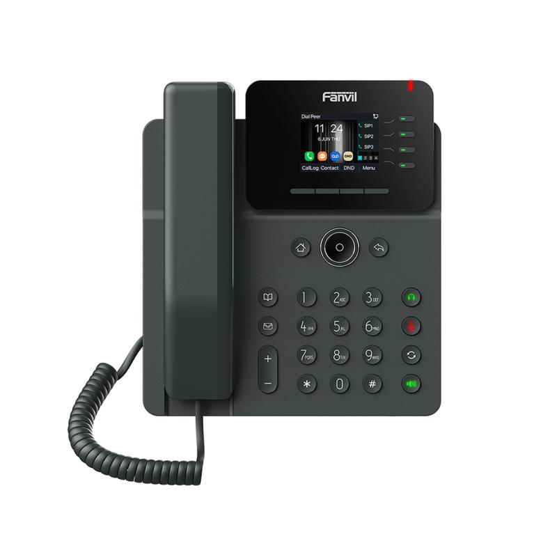Teléfono IP Wi-Fi Empresarial,Bluetooth, 4 líneas SIP, pantalla a color 2.4\", PoE, puertos Gigabi