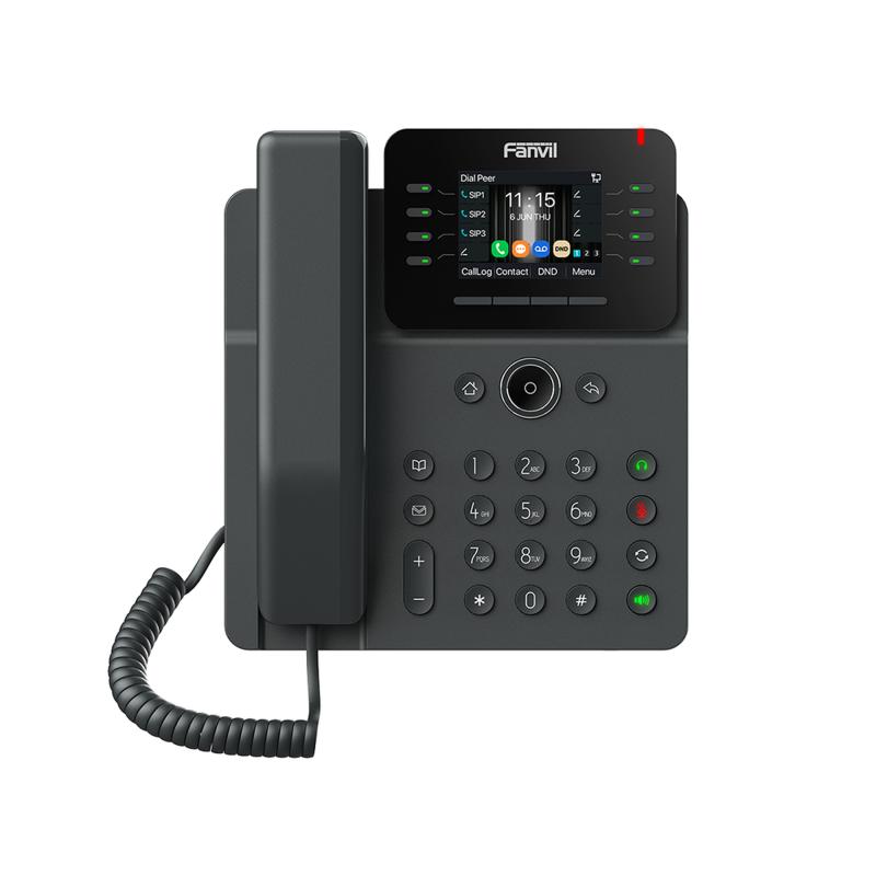Teléfono IP Wi-Fi Empresarial,Bluetooth, 12 líneas SIP, pantalla a color 2.8\", PoE, puertos Gigab