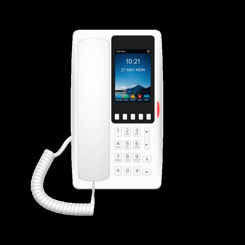 Teléfono IP Wi-Fi Hotelero con PoE, Puerto USB de Carga y Pantalla LCD de 3.5\" H6WW