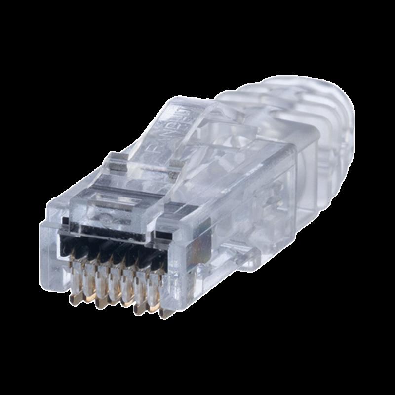 Plug RJ45 Cat6 de 3 Piezas, Para Cable UTP de Calibre 23-24 AWG, Chapado en Oro de 50 micras, Paquet