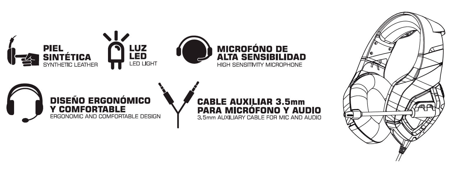 Diadema gaming FORCE serie 3000