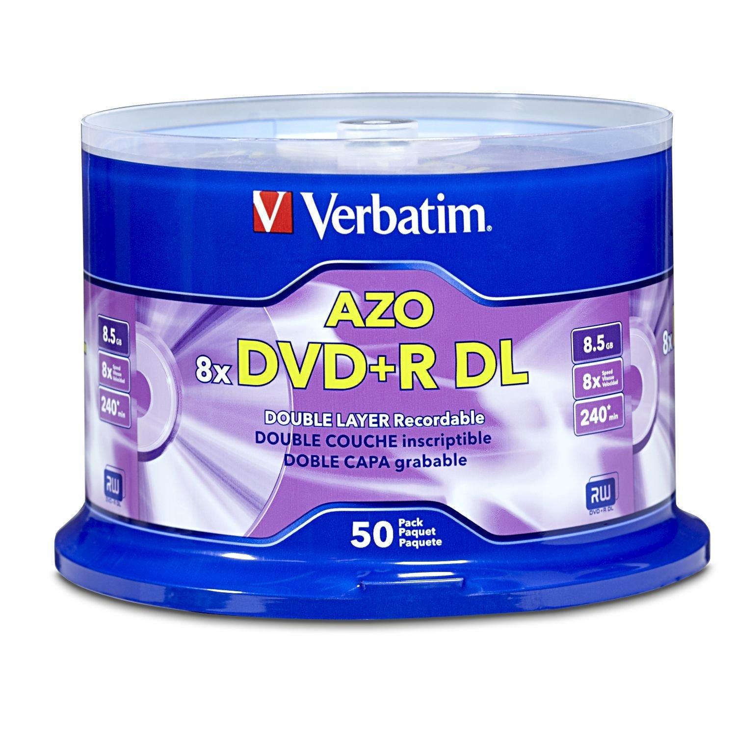 DVD+R DL VERBATIM 8.5GB 8X DOBLE CAPA C/50 PIEZAS 97000