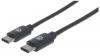 Cable USB C MANHATTAN 354875 - USB C, USB C, 2 m, Negro