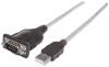 Convertidor USB a Serial MANHATTAN 151856 - 0, 45 m, Negro, USB, DB9, Macho/Macho