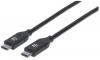 Cables USB-C  MANHATTAN USB-C macho a USB-C macho - USB C, USB C, Macho/Macho, 2 m, Negro