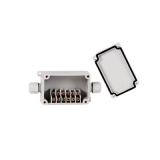 Caja de Conexión Exterior con Conexión Lateral para 6 Líneas (doble tornillo). Incluye Glándulas. PST-TJ6P