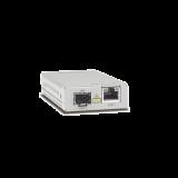 Convertidor de medios gigabit ethernet a fibra óptica con puerto SFP (la distancia y tipo de fibra óptica depende del transceptor), con fuente de alimentación multi-región AT-MMC2000/SP-960