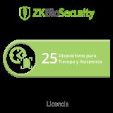 Licencia para ZKBiosecurity permite gestionar hasta 25 dispositivos para tiempo y asistencia ZK-BS-TA-25