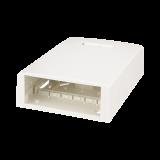 Caja de Montaje en Superficie, Con Accesorio para Resguardo de Fibra Óptica, Para 12 Módulos Mini-Com, Color Blanco Mate CBXF12IW-AY