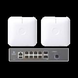 Starter Kit Wi-Fi Empresarial de 2 Access Point PLE410 y 1 Switch PoE EX1010P SKIT-CNPILOT-LE