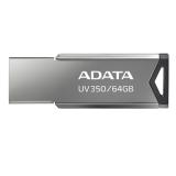 Memoria USB ADATA AUV350-64G-RBK - Metálico negro., 64 GB, USB 3.2 Gen1