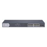Switch Gigabit PoE+ / No Administrable / 16 puertos 10/100/1000 Mbps PoE+ / 2 puertos SFP de Uplink / 125 Watts DS-3E0518P-E/M