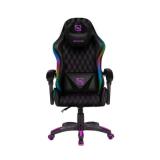 SILLA GAMER RGB INCLINACION RESPALDO 145 CLASE 4 140-150KG NSG-RGB1 FOAM 350MM 63CM*64CM*121-131CM COJIN LUMBAR Y CABEZA NEGRO/FUSCIA - 