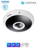 VIVOTEK FE931-EHV- Camara IP VORTEX Premium Series Fisheye exterior 12 Megapixeles, Smart IR II 20mts, WDR Pro, Smart Motion, Smart VCA, Smart stream III, Microfono integrado, IP66, IK10, Nema4X, SNV, NDAA, Almacenamiento Interno 512GB FE931-EHV