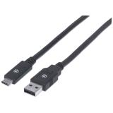 354974 Cable para Dispositivos USB-C de SúperVelocidad - USB 3.1, Gen 1 macho a C macho, 5 Gbps, Longitud 2 m, Color Negro