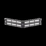 Panel de Parcheo Modular Mini-Com (Sin Conectores), Angulado, Totalmente Blindado, de 48 puertos, 2UR CPA48BLY