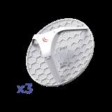 Paquete 3 (LHG 5) Cliente y PtP en 5 GHz 802.11 a/n, Antena Integrada de 24.5dBi, Hasta 316mW de Potencia. RBLHG5KIT