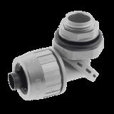 Conector Multi Posición de Nylon de 3/4\" para Tubería Liquidtight Polytuff. HUB-PS0759-NGY