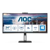 Monitor AOC CURVO  Modelo CU34V5CW/BK  Brillo 300CD/M2 (MPRT) Tiempo de respuesta 4ms - 