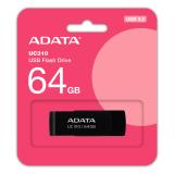 Memoria USB de 64GB UR310 3.2 Gen 1 (retro compatible 3.0 y 2.0) - diseño material reciclado sin tapa. NEGRO. UC310-64G-RBK