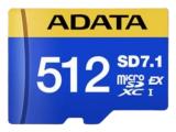 MicroSDXC ADATA - 512GB SD7.1 Express UHS-I U3 V30, Clase 10 (A2), PCIe Gen3 x1, Velocidades de lectura y escritura de hasta 800/700 MB/s UD512GEX3L1-C