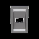Placa de Pared Vertical Ejecutiva, Salida Para 2 Puertos Mini-Com, Con Espacios Para Etiquetas, Color Gris CFPE2IGY