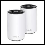 Kit 2 Routers Inalámbricos MESH Interior para Hogar / Doble Banda Wi-Fi 6E AX5400 Mbps / 3 Puerto Gigabit WAN/LAN / 4 Antenas Internas / Administración Mediante la App Deco (iOS, Android) / Protección HomeShield DECOXE75-2PACK