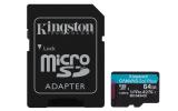 SDCG4/64GB Memoria Kingston 64GB Micro SD Canvas GO Plus Gen4 2A 3U 200Mb/s SDCG4/64GB