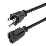 CABLE 4.5M (15 PIES) DE EXTENSIóN DE SERVICIO PESADO, CABLE DE EXTENSIóN NEMA 5-15P A NEMA 5-15R, 15A 125V, 14AWG, CABLE EXTENSOR ALARGADOR DE CORRIENTE, NEGRO STARTECH HX-15F-POWER-CORD