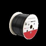 Bobina de cable de UTP de 4 pares Cat5e de 305 m (1000 ft), 100% Cobre, LDPE Resistente a rayos UV Relleno de Gel, Color Negro, 24 AWG, Uso en Exterior,  Para Aplicaciones de Voz, Datos y Video PSC-CAT5EXT-GEL
