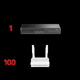 Kit para ISP`s / OLT DS-P7001-01 con Paquete de 100 ONU´s Modelo XC220G3 TP-GPON-KIT5