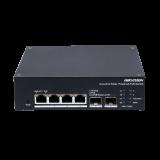 Switch Industrial con UPS / Administrable Gigabit / 3 Puertos Gigabit PoE+ (30 W) + 1 Puertos Gigabit PoE++ (90 W) / 2 Puertos SFP / 120 W Total / 48 a 57 VCD / Ideal para Proyectos / 300 Metros de Distancia DS-3T1506HP-EI-UPS