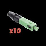 Conector Mecánico de Instalación en Campo, Monomodo FC/APC, Pre-pulido, Re-terminable (Paquete con 10 conectores) LP-SM-FCAPC10