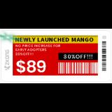 Etiqueta de Estantería Electrónica ESL ZKE21B / Pantalla EPD 2.13 Pulgadas / Resolución 122x250 Píxeles / 4 Colores (Negro Blanco Rojo Amarillo) / BLE 5.0 con Encriptación AES-128 / Batería 5 Años / NFC / C ZKC21B