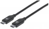 Cables USB-C  MANHATTAN USB-C macho a USB-C macho - USB C, USB C, Macho/Macho, 2 m, Negro