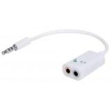 ADAPTADOR 2-A-1 3.5 MM AURICULARES/MICRóFONO ESTéREO, CUATRO-POSICIONES (CTIA) MACHO A 2 X 3.5 MM TRES POSICIONES HEMBRA; SEPARADOR AUDíFONO Y MICRóFONO; 20 CM (8 IN.); NEGRO  354561