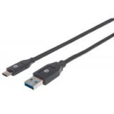 CABLE USB 3.1, GEN 1, A MACHO/ C MACHO, 5 GBPS, 2 M, NEGRO MANHATTAN 354974