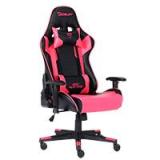 SILLA GAMER OCELOT/ COLOR ROSA CON NEGRO / BASE AJUSTABLE Y DE PLASTICO / DESCANSA BRAZOS AJUSTABLES / ANGULO DE INCLINACION 155 GRADOS/ SOPORTA HASTA 150KG/ COJIN PARA LUMBAR Y CERVICAL OGS-03