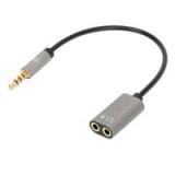 ADAPTADOR AUXILIAR, CONECTOR 3.5 MM MACHO A 2 X 3.5 MM HEMBRA, 20 CM (8 PULG.), DIVIDE UNA TOMA úNICA DE 3.5 MM EN ENTRADA DE MICRóFONO Y SALIDA DE AUDIO 356107