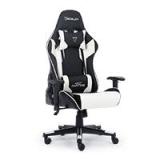 SILLA GAMER OCELOT/COLOR BLANCO CON NEGRO/DESCANSA BRAZOS AJUSTABLES/ RECLINABLE 90-155 GRADOS/ SOPORTA HASTA 150KG OSB-04