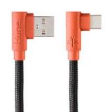 CABLE MICRO USB TIPO C HUNE HIEDRA SUSTENTABLE TRENZADO CARGA RAPIDA Y DATOS 90ª  1.2M (CORTEZA) AT-ACC-CA-317COR
