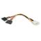 StarTech.com Adaptador Cable Divisor Molex 4 Pines a SATA - 2x Hembra SATA y 1x Macho LP4